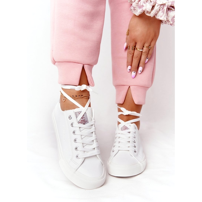 Big Star Tênis de couro ecológico feminino Cross Jeans HH2R4001C branco 3