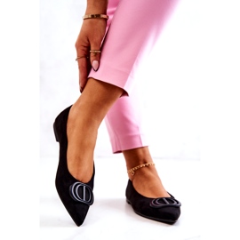 PS1 Bailarinas de camurça no preto Neriso Spitz 3