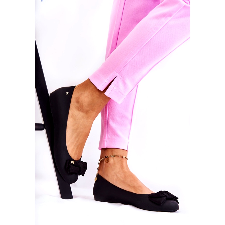 PH1 Bailarinas de borracha femininas laço preto Fergie 1