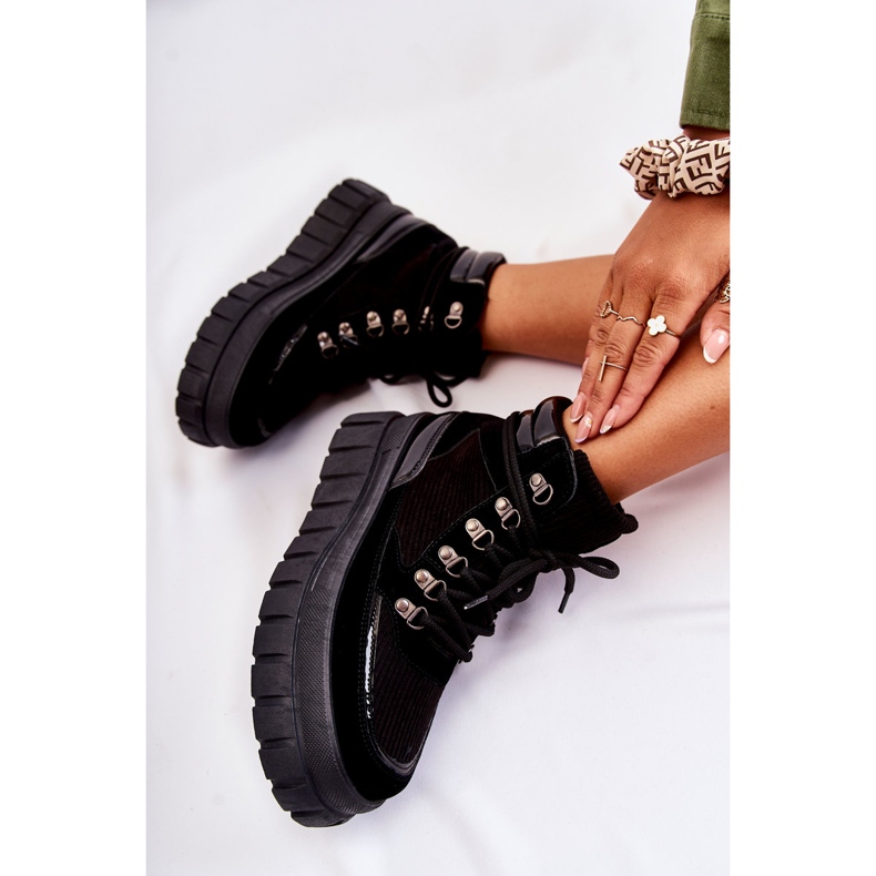 FB3 Botas femininas da moda na plataforma Black Magnific preto 1