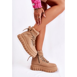 FB3 Botins femininos da moda bege La Blanca 1