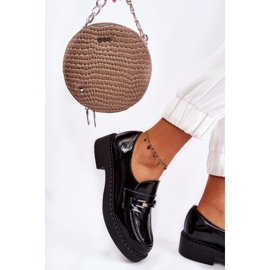 Sapatos Lacados Com Ornamento Prata Preto Hestill 1