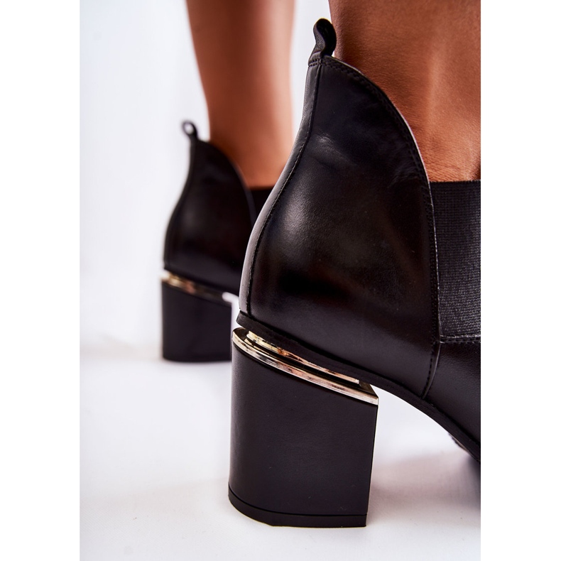 Botas de couro com salto alto Laura Messi 2506 preta preto 1