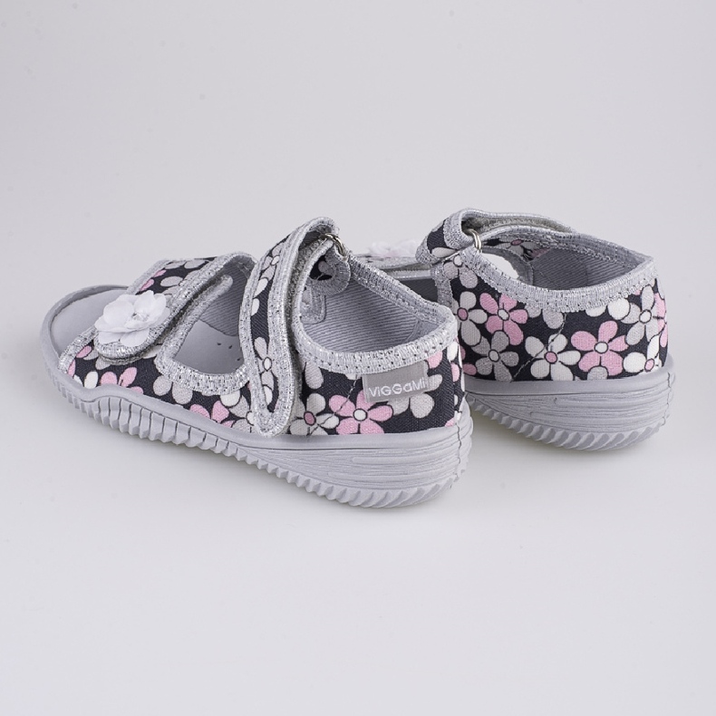 Chinelos de menina Viggami Emilka flores azul marinho multicolorido 1