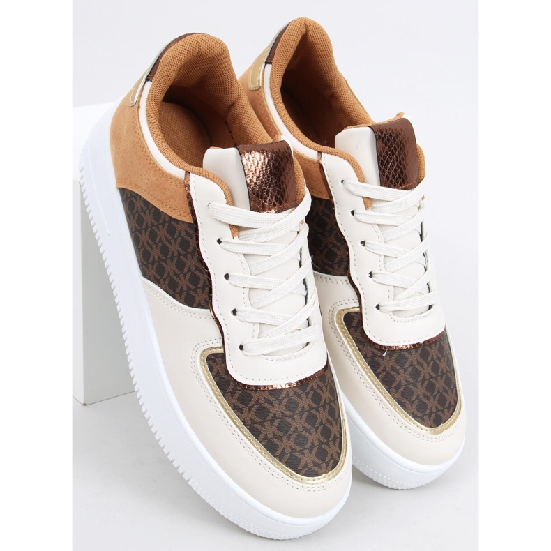 Calçado esportivo para mulher Glovi Camel marrom multicolorido 2