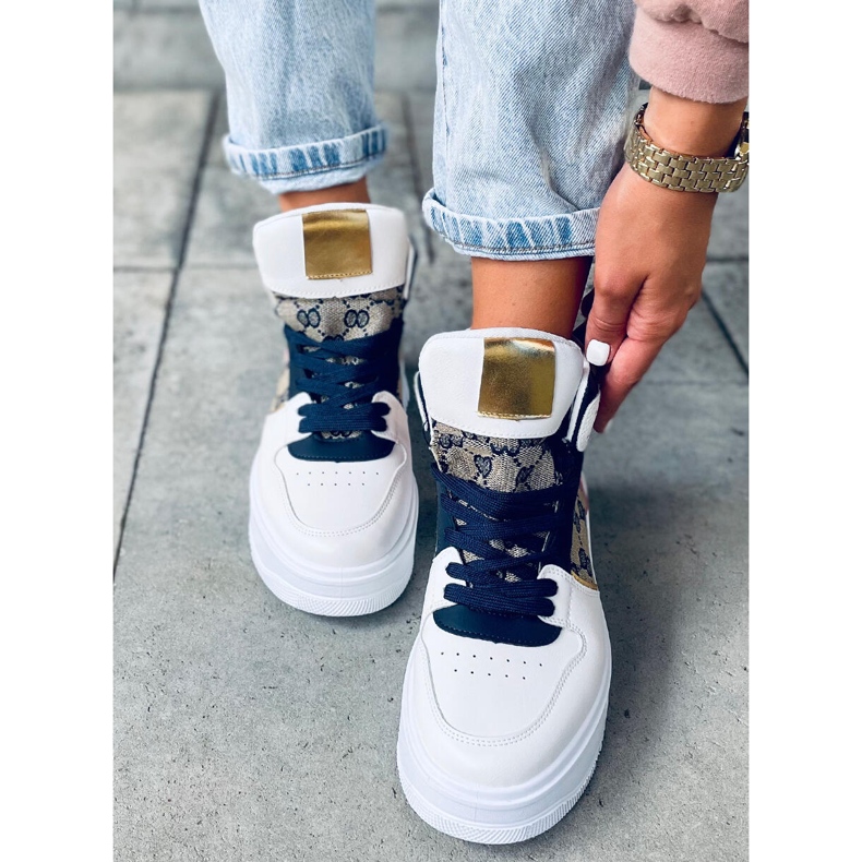 Tênis cano alto Axel Navy branco multicolorido 1 Tênis cano alto Axel Navy branco multicolorido 1