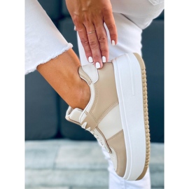 Tênis feminino Dhara Bege branco 1