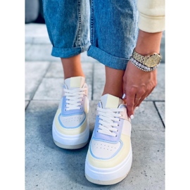 Tênis feminino Dhara Yellow branco azul rosa multicolorido amarelo 1