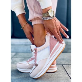 Sapatilhas desportivas Bahar Pink com cunha branco rosa 1