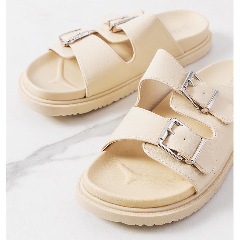 Chinelos Grayson de mulher bege 1