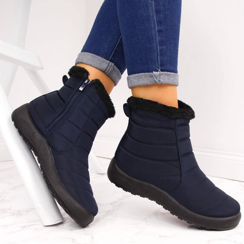 Botas de neve impermeáveis com fecho NEWS azul marinho 1 Botas de neve impermeáveis com fecho NEWS azul marinho 1
