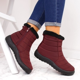 News Botas de neve impermeáveis ​​com fecho de correr NOTÍCIAS bordeaux vermelho 1
