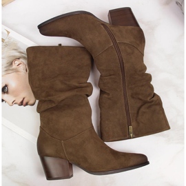 Botas curtas enrugadas de mulher Vinceza castanho 2 Botas curtas enrugadas de mulher Vinceza castanho 2