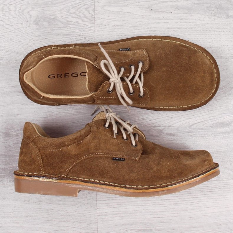 Sapatos de camurça castanhos Gregor 1108 para homem marrom 1