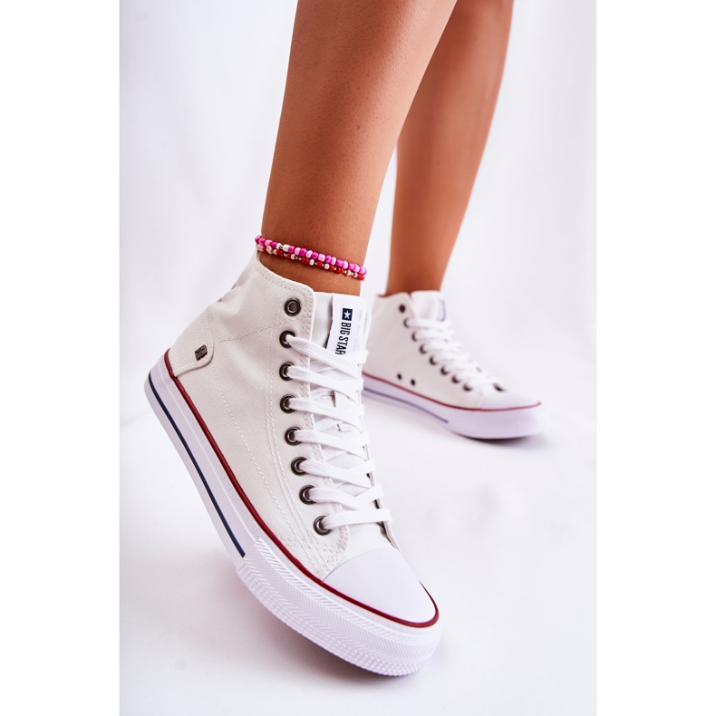Tênis feminino Big Star High White DD274332 branco 2