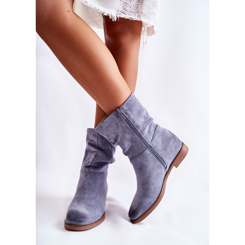 PG1 Botas femininas de camurça azul Venis 2
