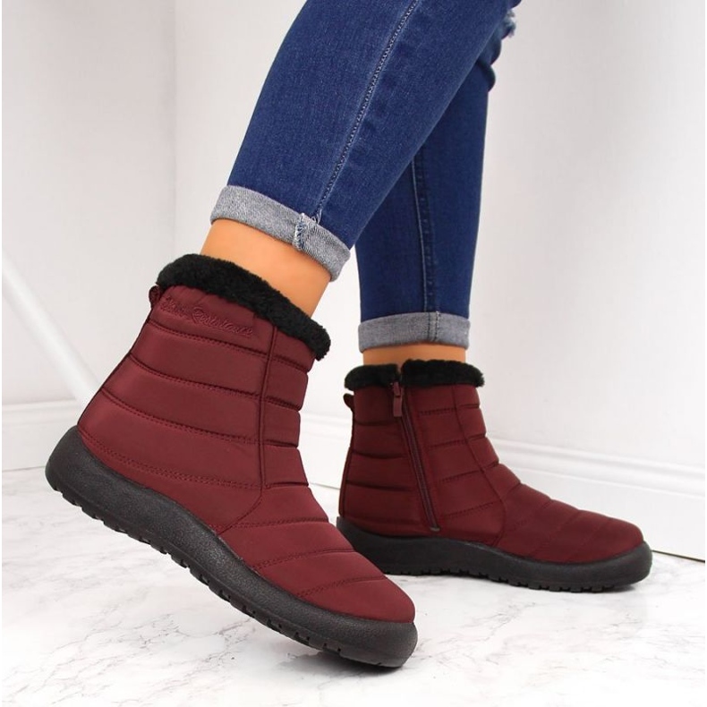 Botas de neve impermeáveis ​​com zíper News W EVE181C cor de vinho vermelho 2
