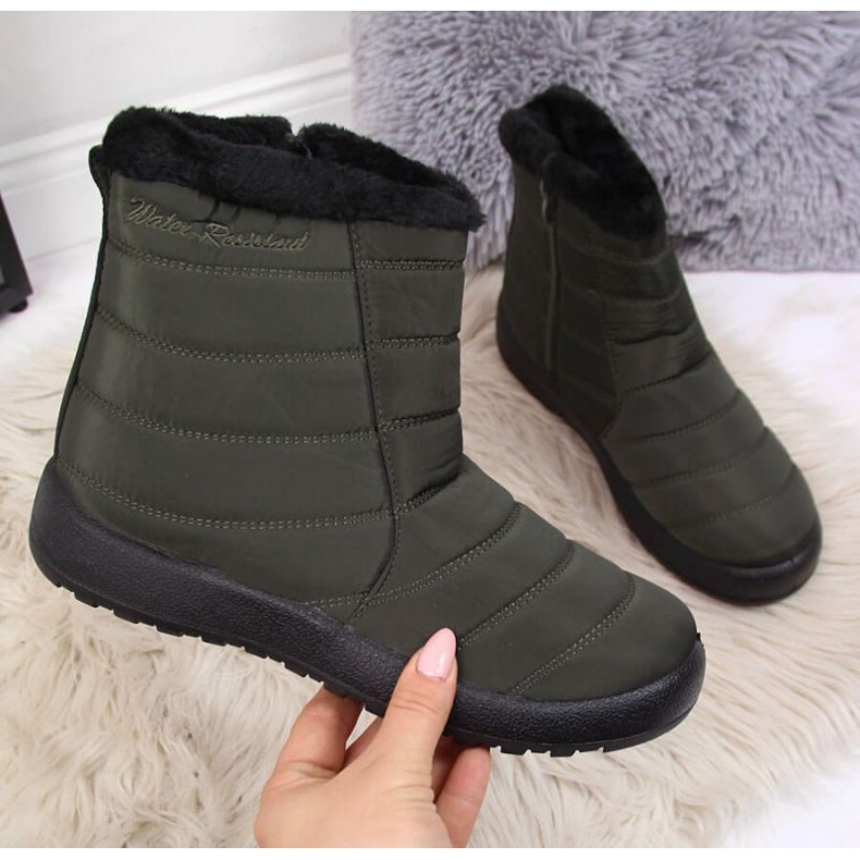 Botas de neve impermeáveis ​​com zíper News W EVE181D cáqui preto 1