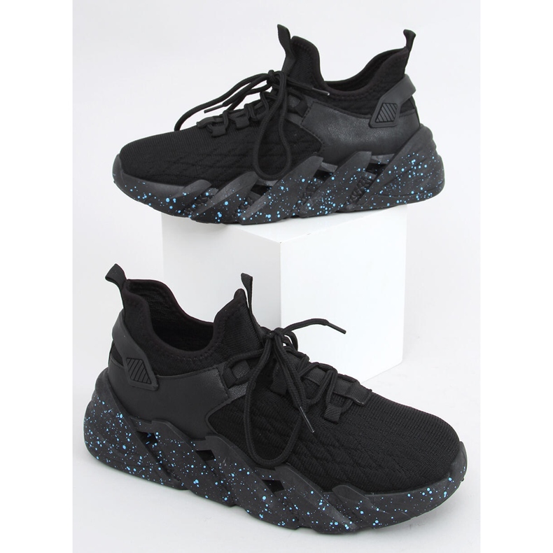 Indu sapatos esportivos de meia preta preto 2