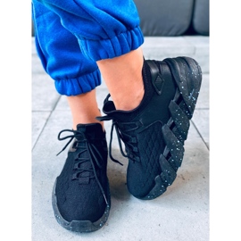 Indu sapatos esportivos de meia preta preto 1