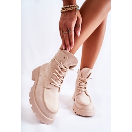 Botins femininos de camurça bege Vanita 2