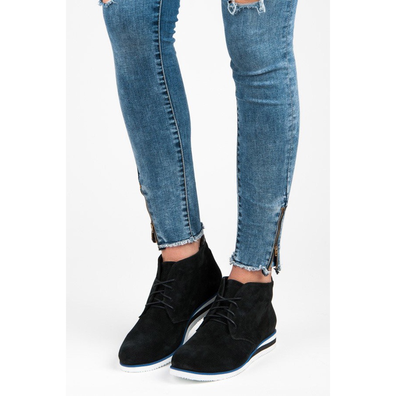 Vinceza Botins de couro preto 2