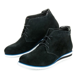 Vinceza Botins de couro preto 1