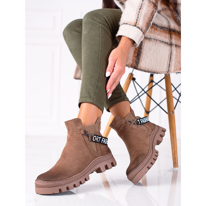 W. Potocki Trabalhadores Potocki de camurça bege castanho 1