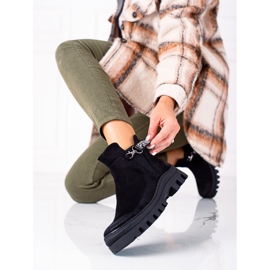 W. Potocki Trabalhadores Potocki de camurça preta preto 1