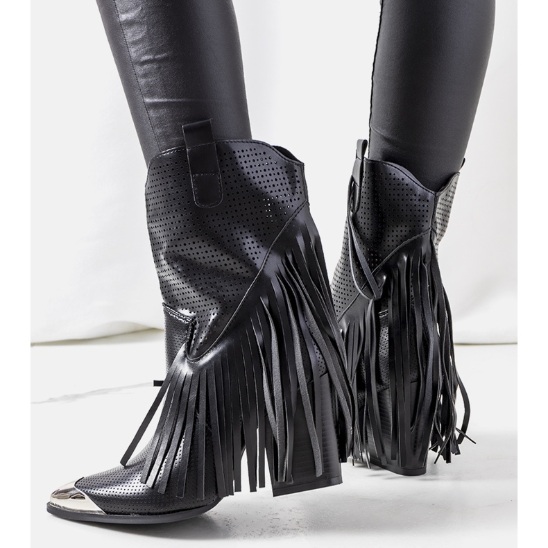 As botas de cowboy pretas de Wando preto 1