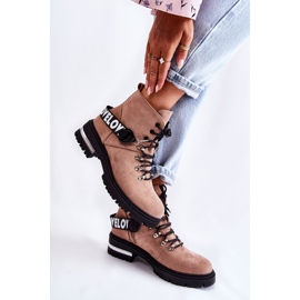 PS1 Botas quentes de camurça com cinto marrom Aurelio bege 2