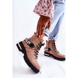 PS1 Botas quentes de camurça com cinto marrom Aurelio bege 1