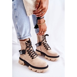 PS1 Botas altas de camurça com aquecimento bege Danity marrom 2