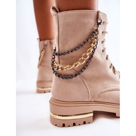 PS1 Botas quentes de camurça com corrente Bege Sorita 2