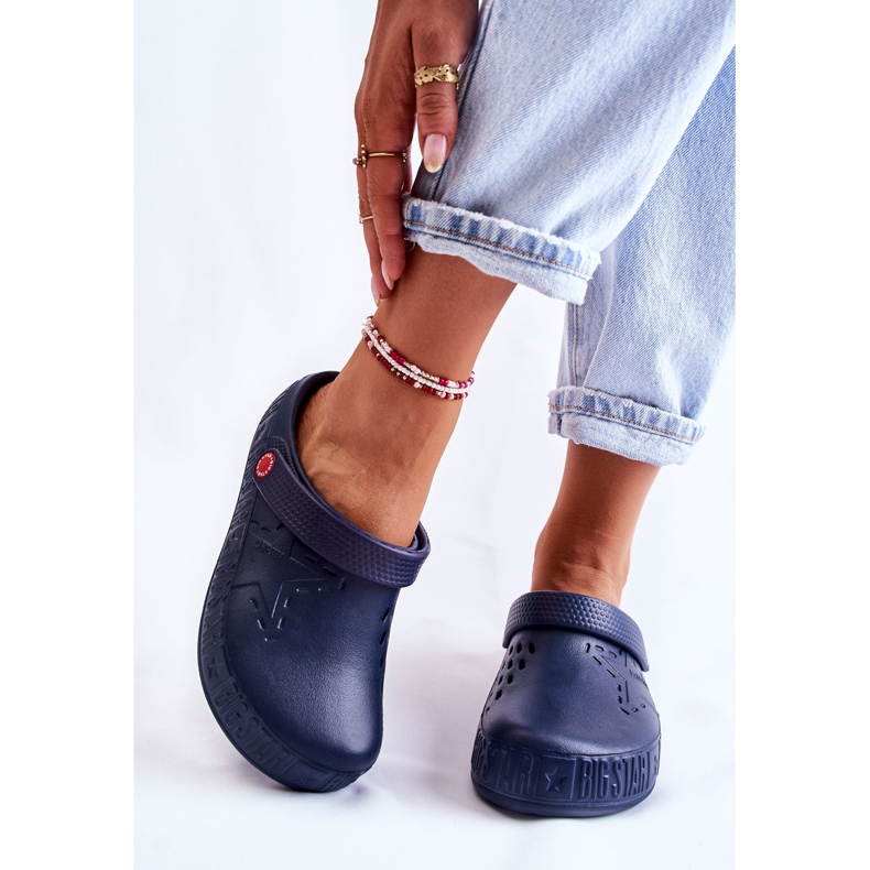 Chinelos leves femininos Kroks Big Star II275002 Azul marinho 1