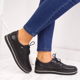 Sapatos femininos de couro preto Helios 380 2