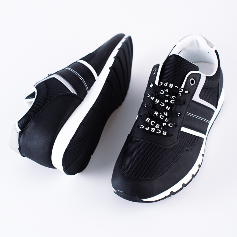 Sapatos esportivos masculinos Shelovet confortáveis ​​e pretos 2