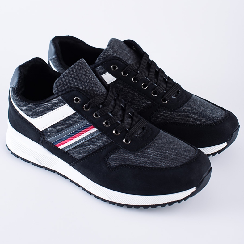 Sapatos esportivos masculinos Shelovet confortáveis ​​e pretos 1