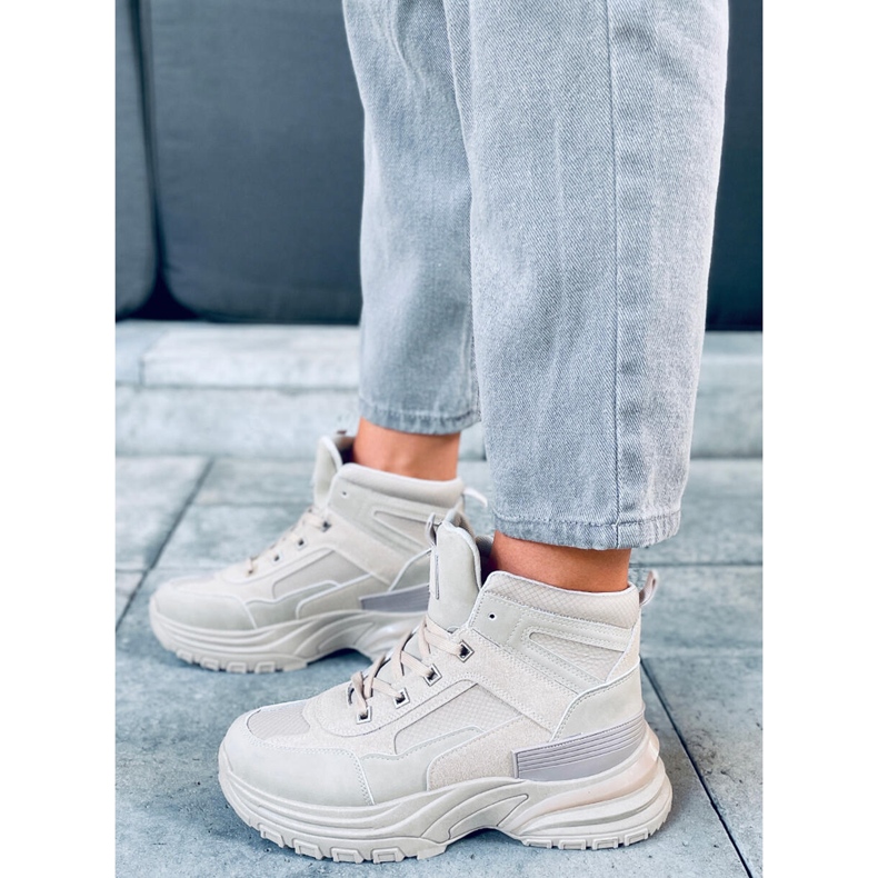 Tênis de cano alto Diana Beige bege 1