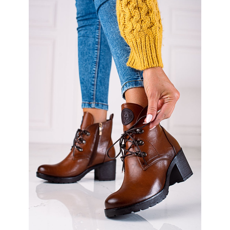 W. Potocki Trabalhadores femininos Potocki de salto alto marrom castanho 1