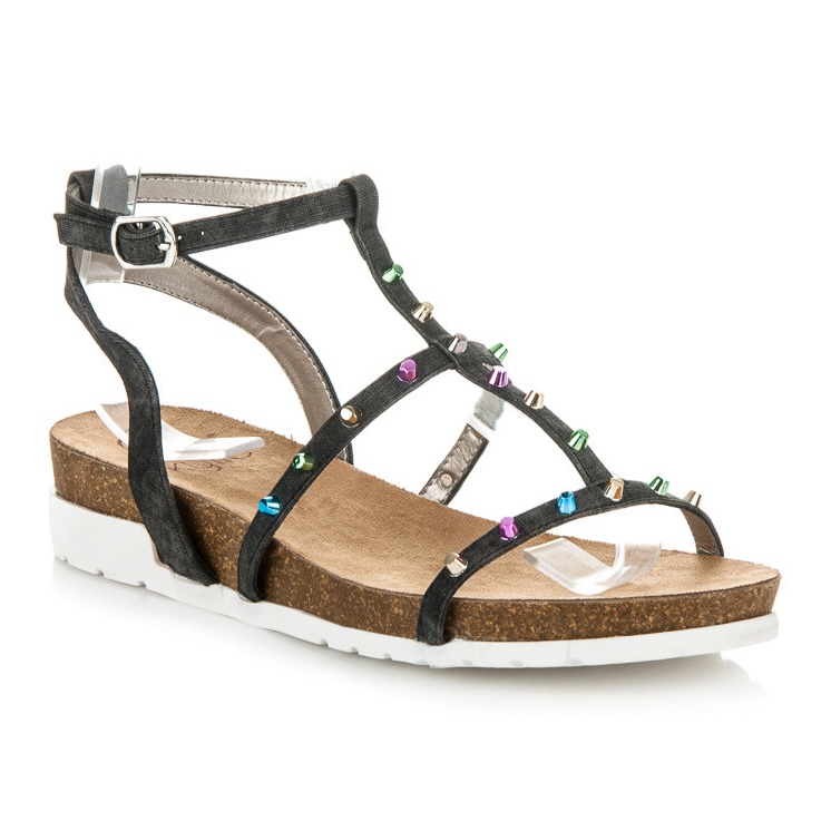 Sandálias de cunha KYLIE preto 1