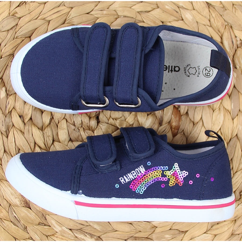 Atletico Sneakers atlético azul marinho com velcro para menina 2