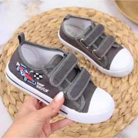 Tênis infantil Atletico cinza com velcro 1
