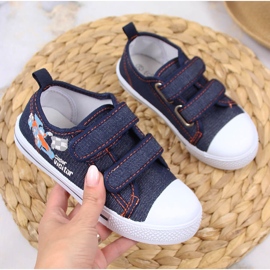 Atletico Tênis infantil Atlético denim com velcro azul 1
