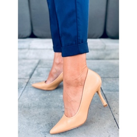 Sapatos de salto alto femininos Aurora Camel marrom 1