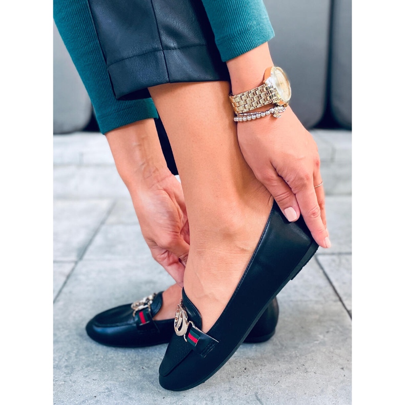 Mocassins femininos Crystal Black preto 1