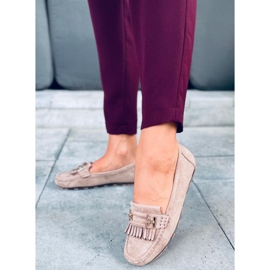 Mocassins femininos Leif Khaki bege 1