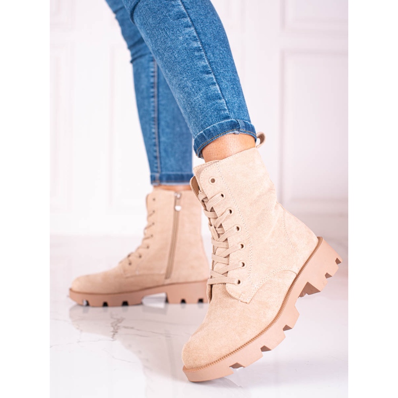 Bolsas femininas de camurça Shelovet, bege 2