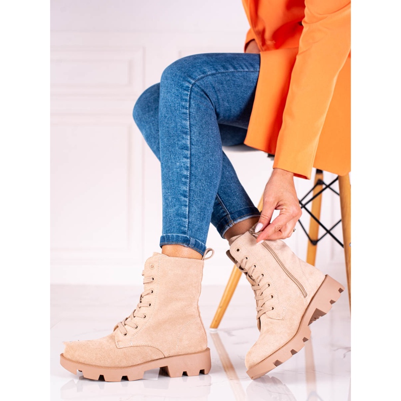 Bolsas femininas de camurça Shelovet, bege 1