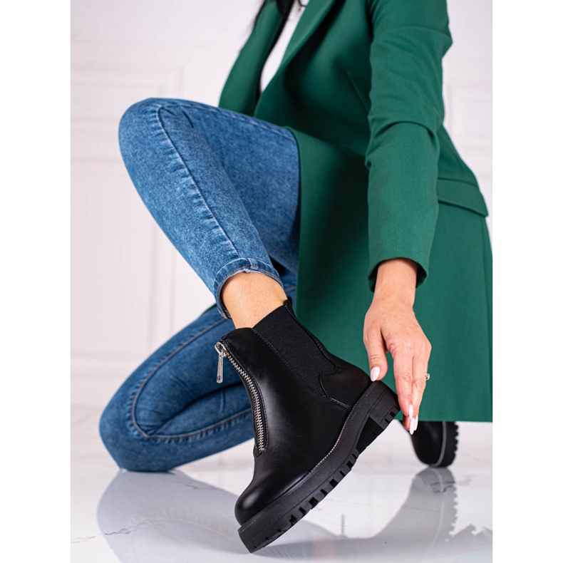 Trabalhadores negros femininos Shelovet com zíper preto 1